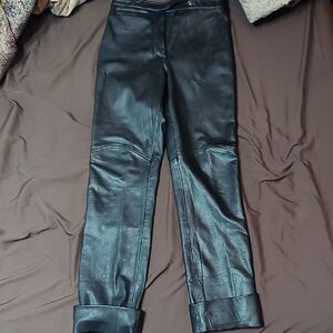 Wilson Black Leather Ankle Cropped Jeans